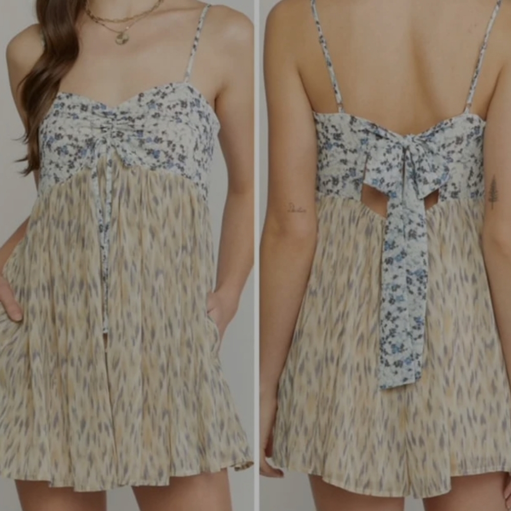 Entro Sage Floral Printed Romper